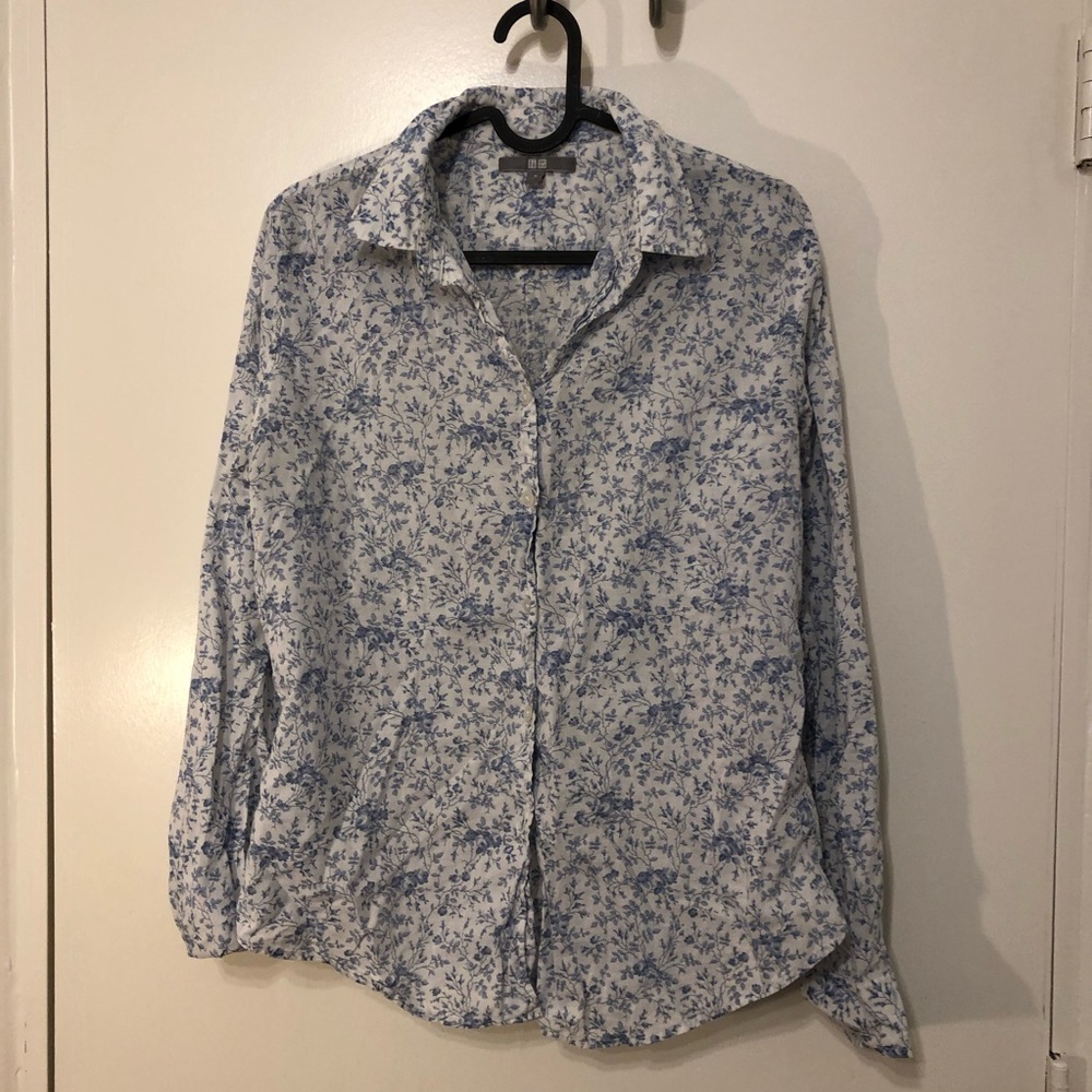 Blue Floral print blouse